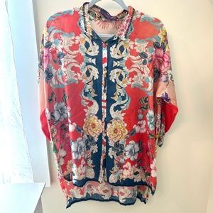Johnny Was Silk Tunic NWT